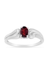 elegant white gold oval garnet gemstone baby birthstone ring